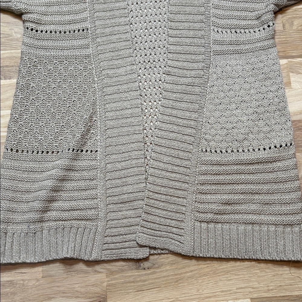 Coldwater Creek Open-Front Short Sleeve Knit Camel Cardigan Women’s S - Picture 5 of 12